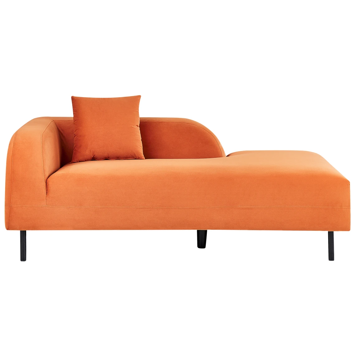 Beliani Chaise Longue Côté Gauche Orange LE CRAU 1 Beliani Chaise Longue Côté Gauche Orange LE CRAU