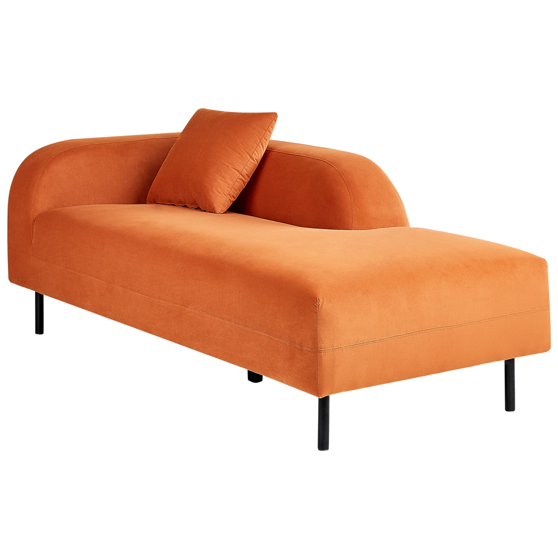Beliani Chaise Longue Côté Gauche Orange LE CRAU 3 Beliani Chaise Longue Côté Gauche Orange LE CRAU – Image 3