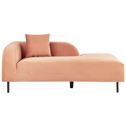 Beliani Chaise Longue Côté Gauche Rose Pêche LE CRAU