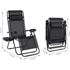 Wottes Chaise Longue Fauteuil - Bascule Inclinable Pliante Pour Repos Loisir ... -Magasin Joss & Main chaise longue fauteuil bascule inclinable pliante pour repos loisir bureau plage jardin noir 11609616 30502276 1140x1140