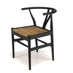 MACABANE Chaise Noire En Bois De Teck Recyclé Dossier Arrondi -Magasin Joss & Main chaise noire en bois de teck recycle dossier arrondi 501536 6 1140x1140