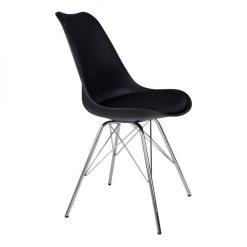 HOUSE NORDIC Chaise OSLO Noir Avec Pieds Chromés -Magasin Joss & Main chaise oslo noir avec pieds chromes 3347802 3 1140x1140
