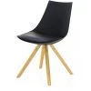 3S. X Home Chaise Scandinave Noire Avec Pieds Bois TURIN