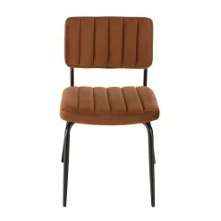 MACABANE Chaise Velours Orange Pieds Métal Noir -Magasin Joss & Main chaise velours orange pieds metal noir 3357750 6183214 14 1140x1140