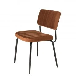 MACABANE Chaise Velours Orange Pieds Métal Noir -Magasin Joss & Main chaise velours orange pieds metal noir 3357750 6183220 20 1140x1140