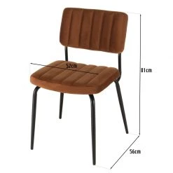 MACABANE Chaise Velours Orange Pieds Métal Noir -Magasin Joss & Main chaise velours orange pieds metal noir 3357750 6183222 22 1140x1140