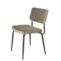 MACABANE Chaise Velours Taupe Pieds Métal Noir -Magasin Joss & Main chaise velours taupe pieds metal noir 3358724 6188080 80 1140x1140