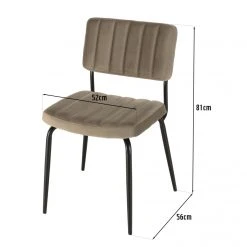 MACABANE Chaise Velours Taupe Pieds Métal Noir -Magasin Joss & Main chaise velours taupe pieds metal noir 3358724 6188082 82 1140x1140