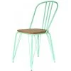 3S. X Home Chaise Verte En Métal Et Bois SORANA