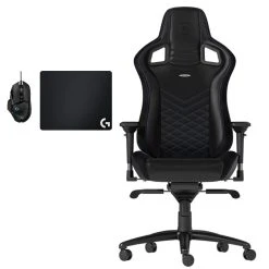 Noblechairs Chaise Gamer EPIC - Noir / Bleu + Souris G502 HERO + Tapis De Souris G...