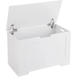 HELLOSHOP26 Coffre De Rangement Banquette Chaussure Bois Blanc 76 Cm 12_0000430