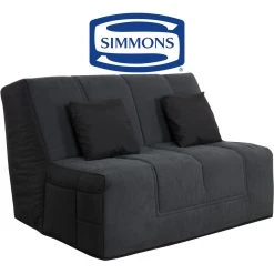 UB DESIGN SALON Canapé Lit Well Bz 140 Tissu Anthracite Matelas Simmons 45kg