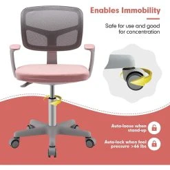 Giantex COSTWAY Chaise De Bureau à Roulettes Pour Enfants,soutien Lombaire, S... -Magasin Joss & Main costway chaise de bureau a roulettes pour enfantssoutien lombaire siege pivotant hauteur reglable 80 915 cm 3 10 ans rose 14136956 39413266 1140x1140