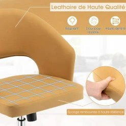 Giantex COSTWAY Chaise De Bureau Cuir Pu Réglable En Hauteur, Fauteuil De Bur... -Magasin Joss & Main costway chaise de bureau cuir pu reglable en hauteur fauteuil de bureau base en metal pivotante a dossier moyen jaune 14137030 39413534 1140x1140