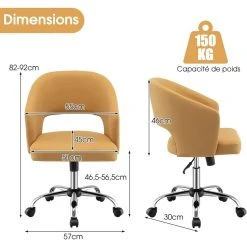 Giantex COSTWAY Chaise De Bureau Cuir Pu Réglable En Hauteur, Fauteuil De Bur... -Magasin Joss & Main costway chaise de bureau cuir pu reglable en hauteur fauteuil de bureau base en metal pivotante a dossier moyen jaune 14137030 39413536 1140x1140