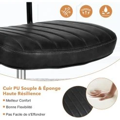 Giantex COSTWAY Chaise De Bureau Pivotante Et Réglable En Hauteur, Tabouret D... -Magasin Joss & Main costway chaise de bureau pivotante et reglable en hauteur tabouret de bureau en cuir pu avec coussin epaiss chaise de travail pour bureau et maison noir 14137052 39413610 1140x1140