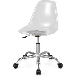 Giantex COSTWAY Chaise De Bureau Transparente Style Scandinave, Chaise Pivotan...
