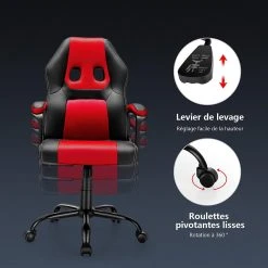 Giantex COSTWAY Chaise Gamer, Fauteuil De Bureau Réglable Pivontant Avec Doss... -Magasin Joss & Main costway chaise gamer fauteuil de bureau reglable pivontant avec dossier ergonomique pour maison bureau 14136832 39412802 1140x1140