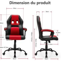 Giantex COSTWAY Chaise Gamer, Fauteuil De Bureau Réglable Pivontant Avec Doss... -Magasin Joss & Main costway chaise gamer fauteuil de bureau reglable pivontant avec dossier ergonomique pour maison bureau 14136832 39412804 1140x1140