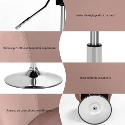 Giantex COSTWAY Chaise Pivotante En Velours, Fauteuil De Bureau Réglable En H... 8 Giantex COSTWAY Chaise Pivotante En Velours, Fauteuil De Bureau Réglable En H... -Magasin Joss & Main costway chaise pivotante en velours fauteuil de bureau reglable en hauteur base galvanisee charge 125kg rose 14137022 39413494 1140x1140