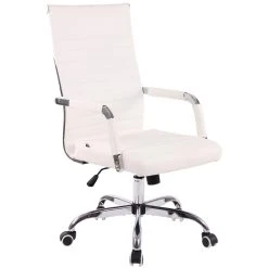 Icaverne Distingué Chaise De Bureau En Similicuir Famille Niamey Couleur Blanc