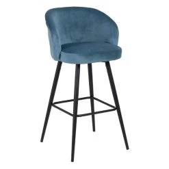 Altobuy DOLCE - Lot De 2 Tabourets Velours Bleu Piètement Métal Noir -Magasin Joss & Main dolce lot de 2 tabourets velours bleu pietement metal noir 14086064 39139590 1140x1140