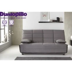 RELAXIMA - Banquette Lit Clic Clac Gris Emylia - Matelas Mousse HR35kg...