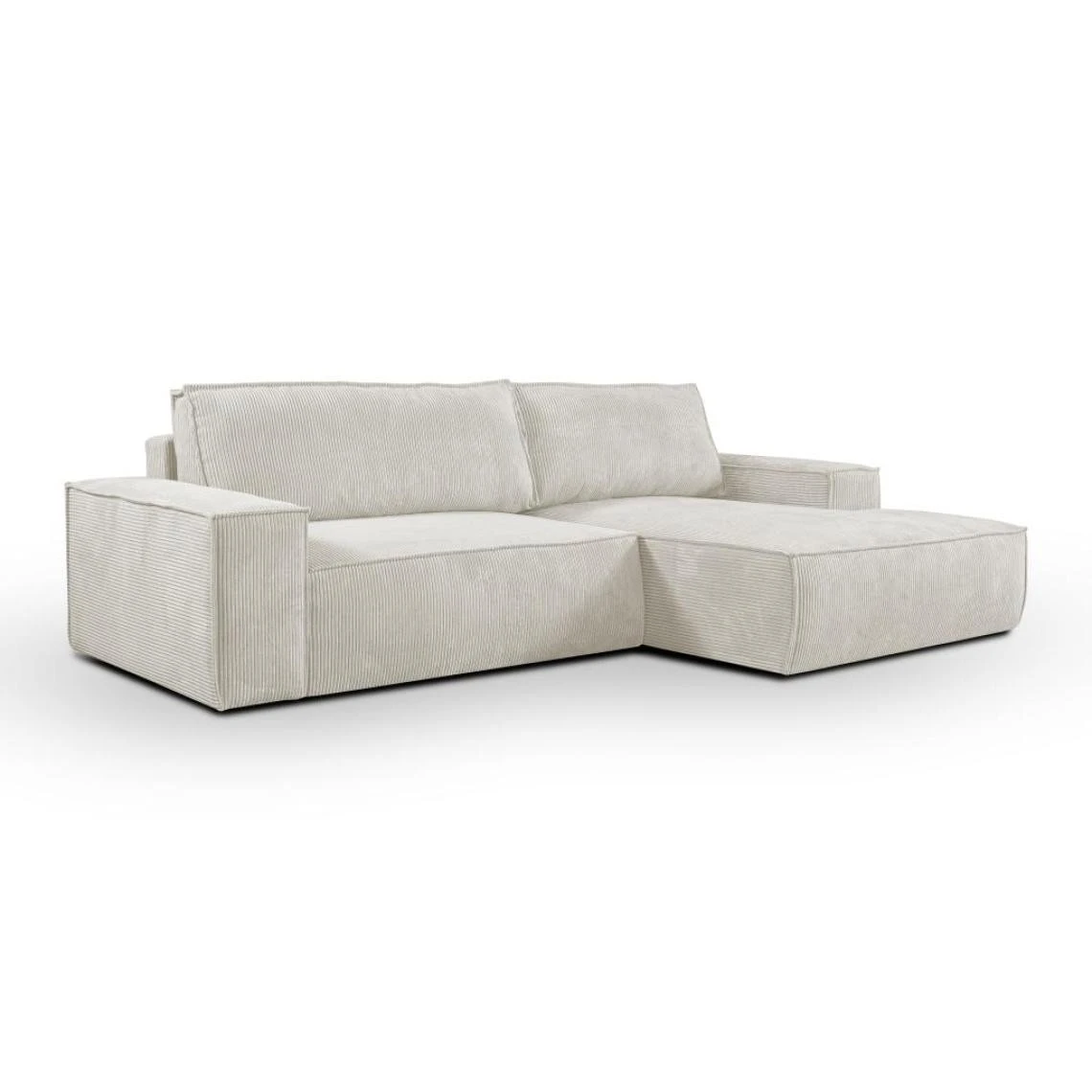 Vente-unique Ensemble Canapé D'angle Droit Convertible Beige AMELIA Et Table Basse... 4 Vente-unique Ensemble Canapé D'angle Droit Convertible Beige AMELIA Et Table Basse... – Image 4