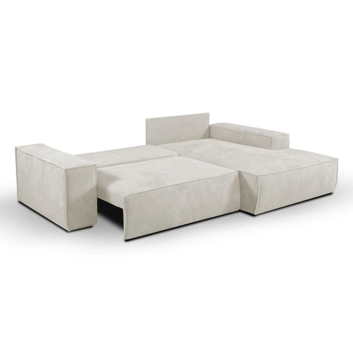 Vente-unique Ensemble Canapé D'angle Droit Convertible Beige AMELIA Et Table Basse... 5 Vente-unique Ensemble Canapé D'angle Droit Convertible Beige AMELIA Et Table Basse... – Image 5