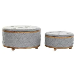 Pegane Ensemble De 2 Banquettes Coffres En Bois Coloris Gris Clair