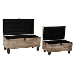Pegane Ensemble De 2 Banquettes Coffres En Bois Et Polyester Coloris Gris/Mar... -Magasin Joss & Main ensemble de 2 banquettes coffres en bois et polyester coloris grismarron 13600896 37358144 1140x1140