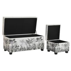 Pegane Ensemble De 3 Banquettes Coffres En MDF Et Polyester Coloris Beige Mot... -Magasin Joss & Main ensemble de 3 banquettes coffres en mdf et polyester coloris beige motif tropical 13499566 36971552 1140x1140