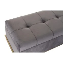 Pegane Ensemble De 3 Banquettes Coffres En MDF , Polyester Coloris Velours Gr... -Magasin Joss & Main ensemble de 3 banquettes coffres en mdf polyester coloris velours gris et metal dore 13499590 36971656 1140x1140