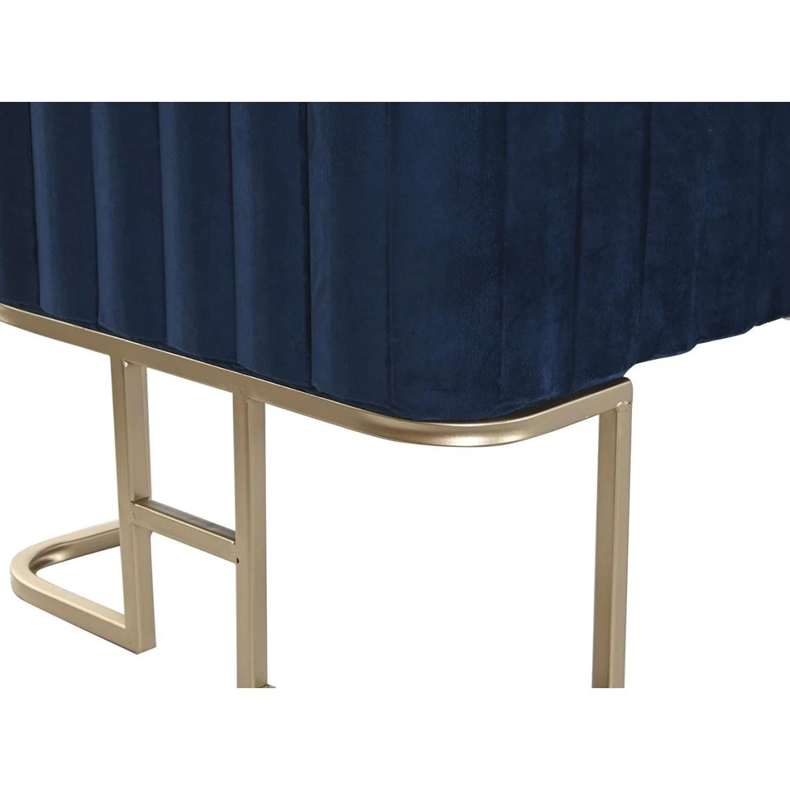 Pegane Ensemble De 3 Banquettes Coffres En Métal Et Velours Coloris Bleu 5 Pegane Ensemble De 3 Banquettes Coffres En Métal Et Velours Coloris Bleu – Image 5