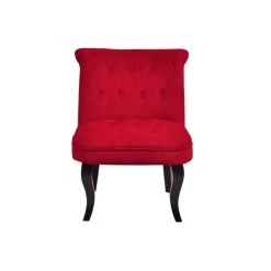 Vente-unique Fauteuil Crapaud MELOSIA - Velours Rouge -Magasin Joss & Main fauteuil 198621