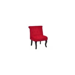 Vente-unique Fauteuil Crapaud MELOSIA - Velours Rouge
