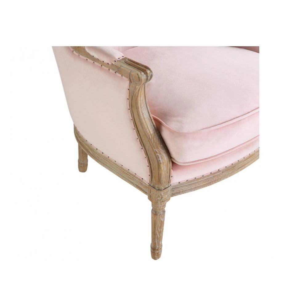 Vente-unique Fauteuil En Velours ALIENOR - Rose Pastel 5 Vente-unique Fauteuil En Velours ALIENOR - Rose Pastel – Image 5