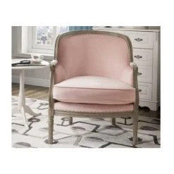 Vente-unique Fauteuil En Velours ALIENOR - Rose Pastel 7 Vente-unique Fauteuil En Velours ALIENOR - Rose Pastel -Magasin Joss & Main fauteuil 245549