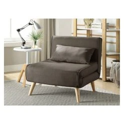Vente-unique Fauteuil Convertible POSIO En Tissu - Taupe -Magasin Joss & Main fauteuil 267815