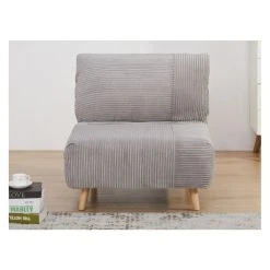 Vente-unique Fauteuil Convertible En Velours Côtelé PALULA - Gris Clair -Magasin Joss & Main fauteuil 380719