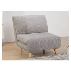 Vente-unique Fauteuil Convertible En Velours Côtelé PALULA - Gris Clair -Magasin Joss & Main fauteuil 380723