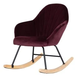 BUT Fauteuil à Bascule BAHIA En Velours Prune -Magasin Joss & Main fauteuil a bascule bahia en velours prune 13342632 36414916 1140x1140