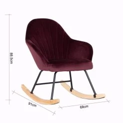 BUT Fauteuil à Bascule BAHIA En Velours Prune -Magasin Joss & Main fauteuil a bascule bahia en velours prune 13342632 36414920 1140x1140