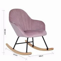 BUT Fauteuil à Bascule BAHIA En Velours Rose Poudré -Magasin Joss & Main fauteuil a bascule bahia en velours rose poudre 13342620 36414860 1140x1140