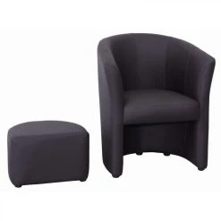 BUT Fauteuil Cabriolet Et Pouf CLAYTON PU Gris Anthracite -Magasin Joss & Main fauteuil cabriolet et pouf clayton pu gris anthracite 9158719 23907005 1140x1140