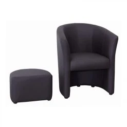 BUT Fauteuil Cabriolet Et Pouf CLAYTON PU Gris Anthracite -Magasin Joss & Main fauteuil cabriolet et pouf clayton pu gris anthracite 9158719 23907007 1140x1140