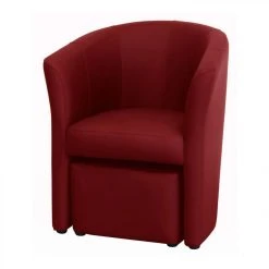 BUT Fauteuil Cabriolet Et Pouf CLAYTON PU Rouge -Magasin Joss & Main fauteuil cabriolet et pouf clayton pu rouge 9158773 23907259 1140x1140