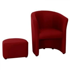 BUT Fauteuil Cabriolet Et Pouf CLAYTON PU Rouge -Magasin Joss & Main fauteuil cabriolet et pouf clayton pu rouge 9158773 23907261 1140x1140