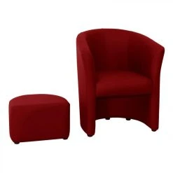 BUT Fauteuil Cabriolet Et Pouf CLAYTON PU Rouge -Magasin Joss & Main fauteuil cabriolet et pouf clayton pu rouge 9158773 23907263 1140x1140