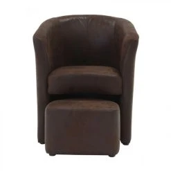 BUT Fauteuil Cabriolet Et Pouf CLAYTON Tissu Gobi Marron Foncé -Magasin Joss & Main fauteuil cabriolet et pouf clayton tissu gobi marron fonce 9158325 23905713 1140x1140